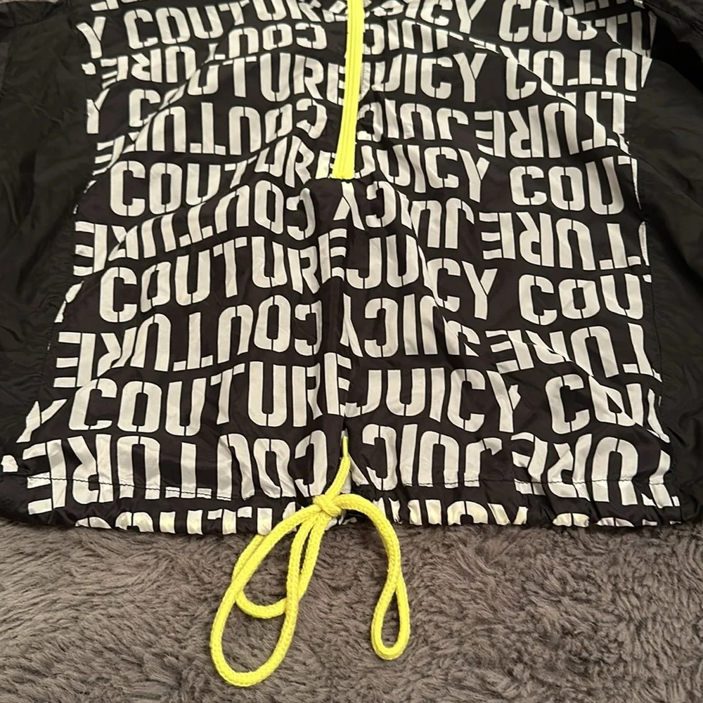 Juicy by Juicy Couture Colorblock Monogram Quarter Zip Windbreaker Size Small - Picture 4 of 7